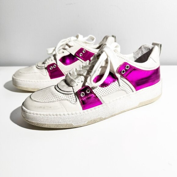 NWT BLAH Jenn Low Sneakers White and Pink Low-Top Sneakers size 9 - Picture 3 of 9